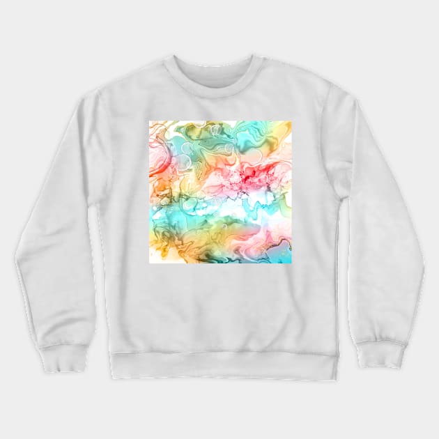 Alcohol Ink swirl - Red mix Crewneck Sweatshirt by creativebakergb